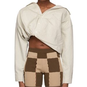Jacquemus La Chemise Mejean in beige linen size 36